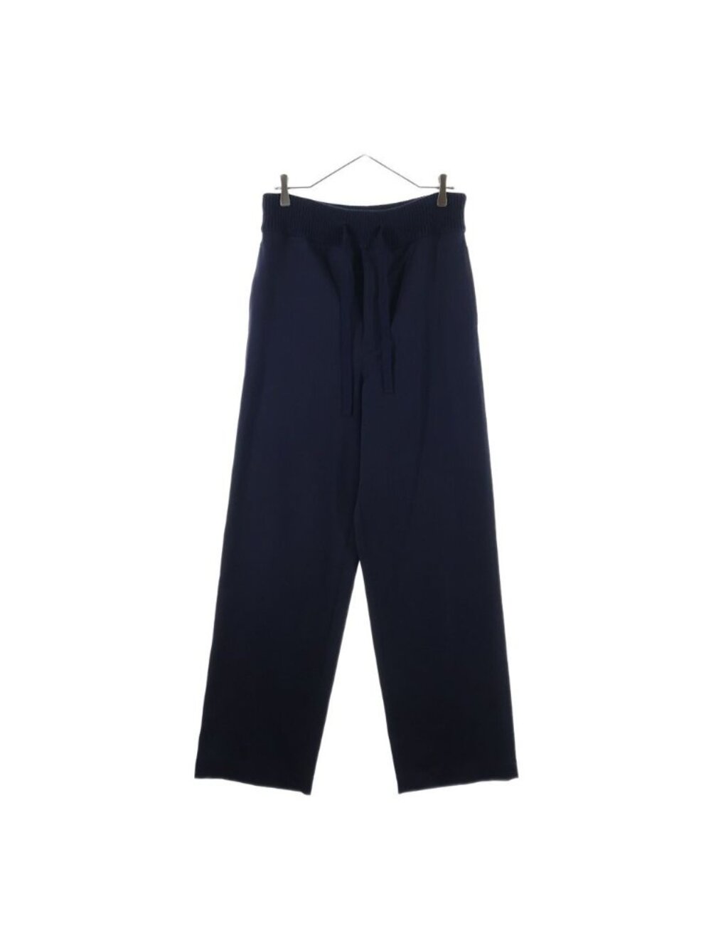 Loewe Back Anagram Ribbed Waist Pants Navy with Leather Patch
